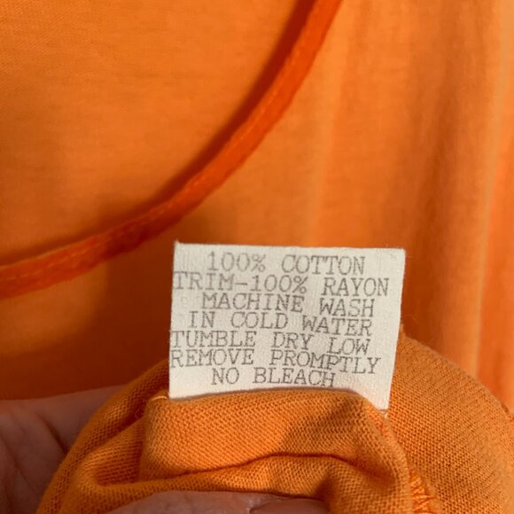 Johnny Was T-shirt Sleeveless Tank Maxi Dress 100% Cotton Orange Size M - Picture 11 of 14